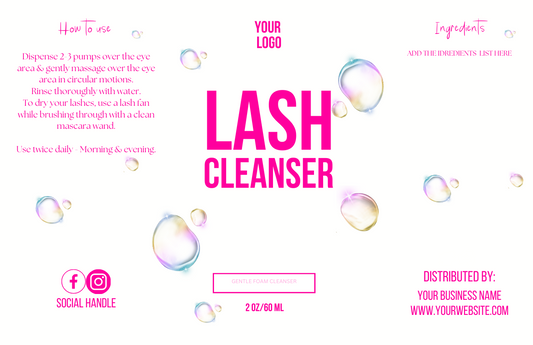 Lash Cleanser Label Template (Downloadable & Printable)