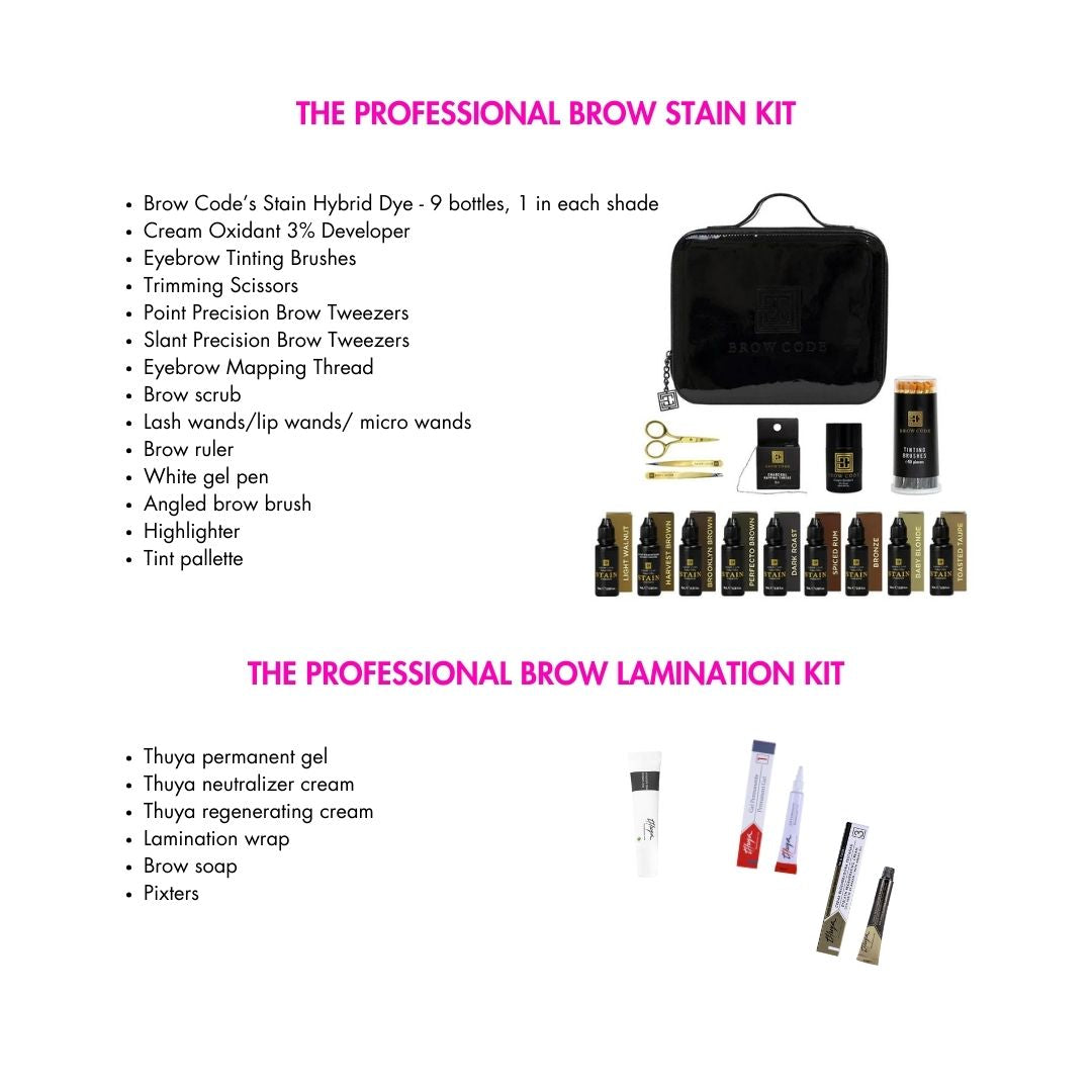 Upgrade your Brow Game - 1 day in person brow stain & brow lamination course. (WITH KIT)